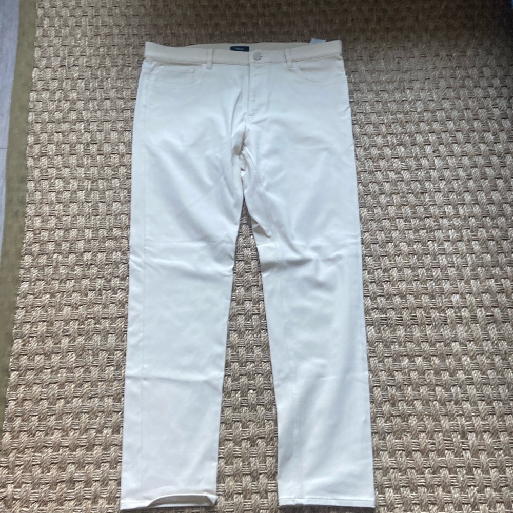 Ivory twill pants in a size 36